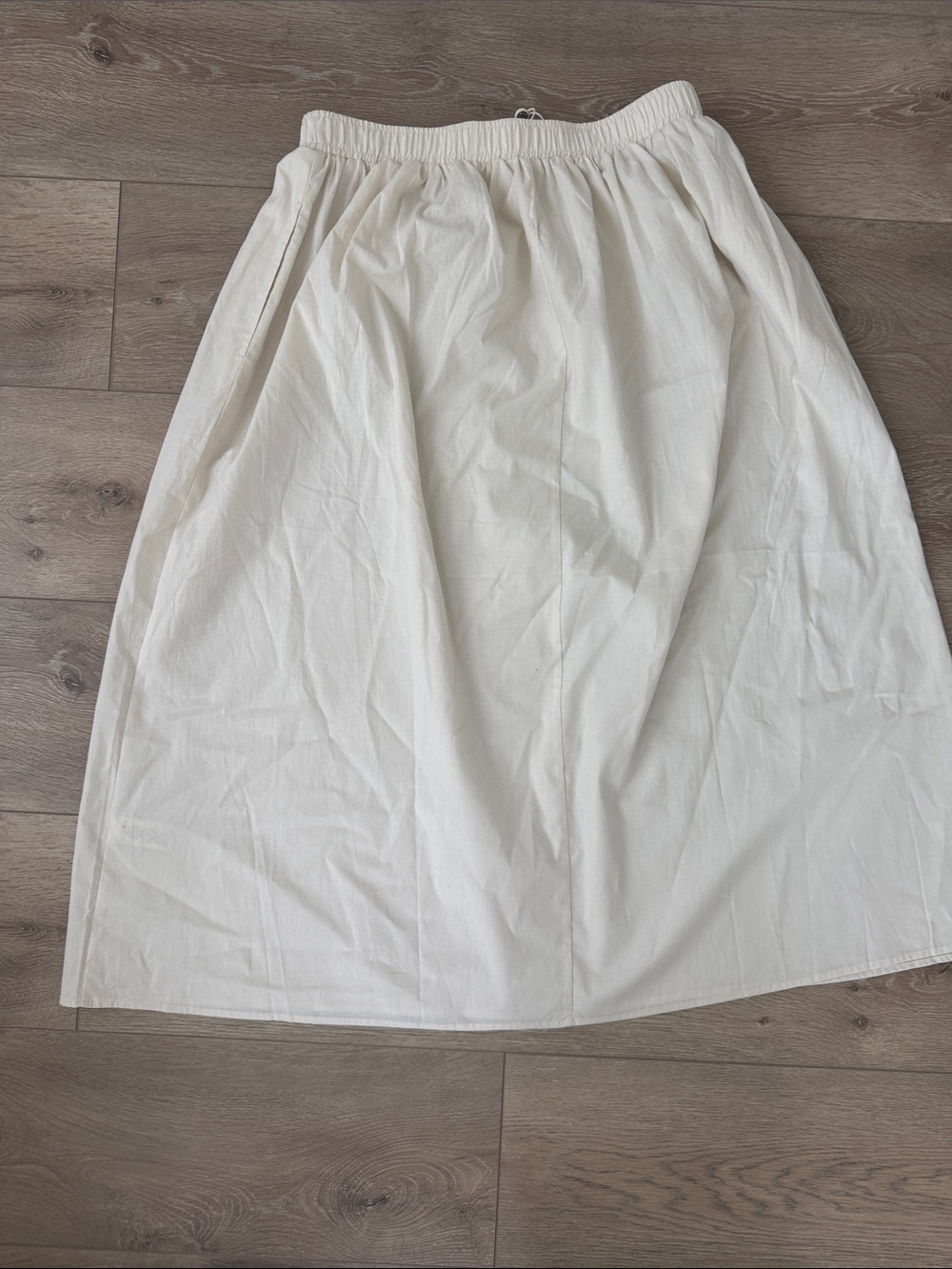 NWT Max Studio Cream Midi Gathered A-Line Skirt with Elastic Waist - Picture 3 of 8